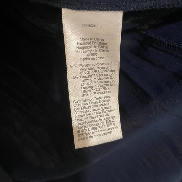 Madewell button-front navy satin midi-maxi dress - Picture 5 of 5